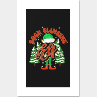 ROCK CLIMBING ELF CHRISTMAS Posters and Art